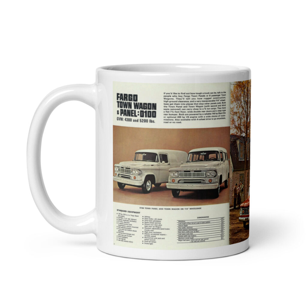 1965 Fargo Panel + Town Wagon Truck Sales Brochure Coffee Mug Mopar