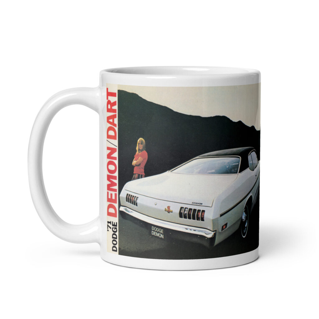 1971 Dodge Demon Sales Brochure Coffee Mug Front and Back 318 340