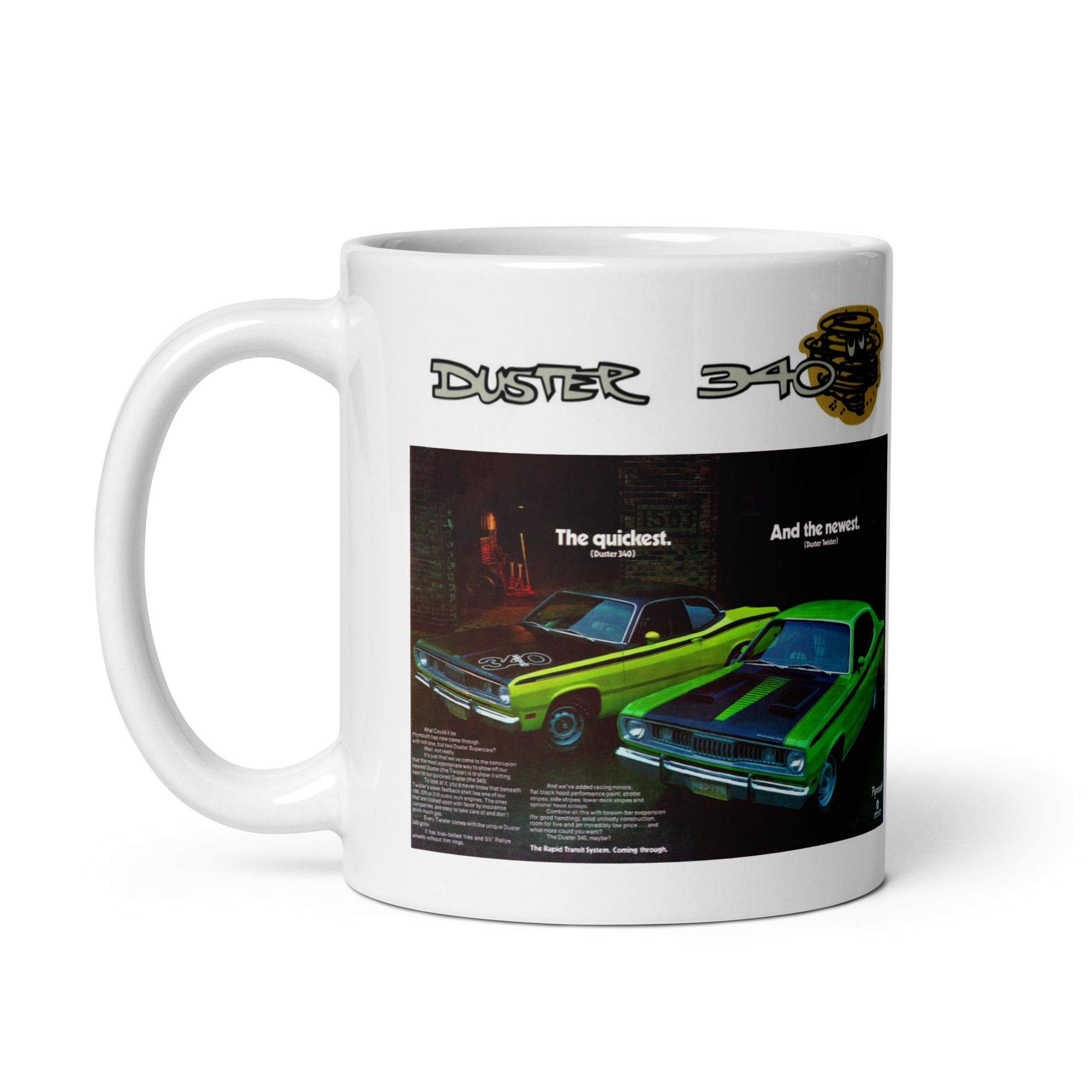 Duster 340 Coffee Mug Wedge Hood Twister Magazine Ad 70 71 4 Speed - Image 2