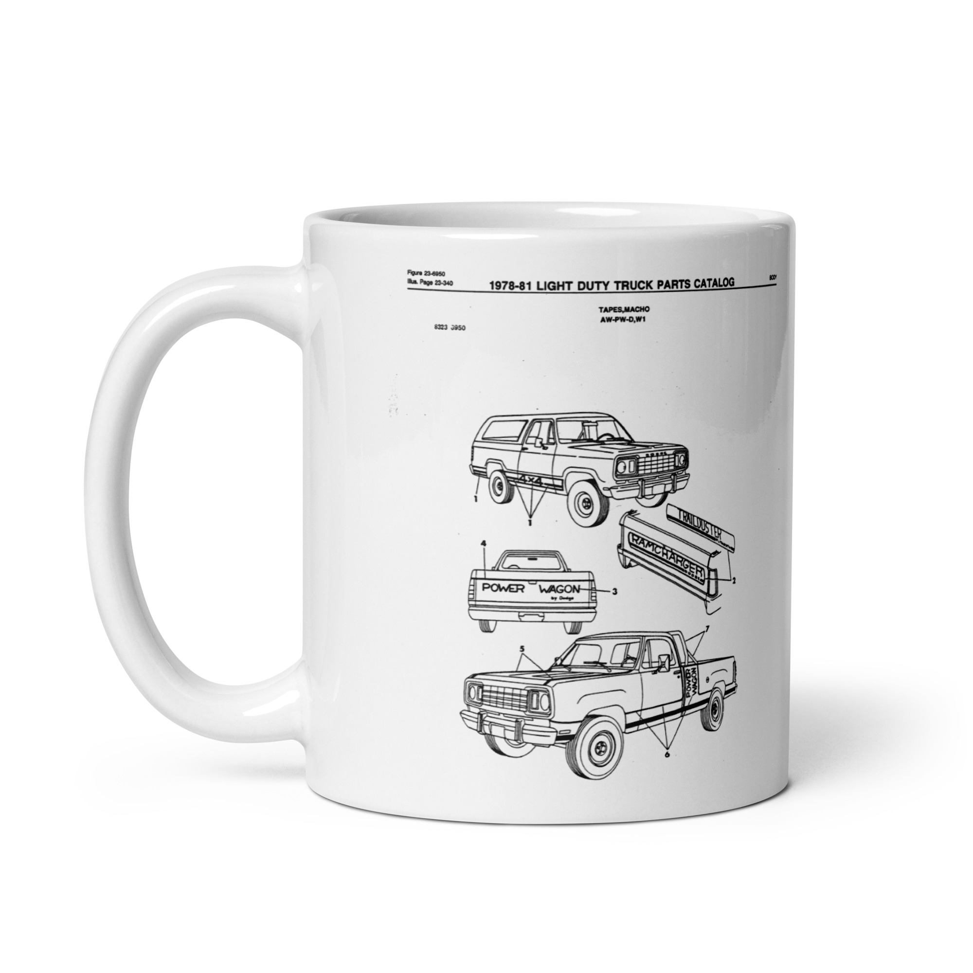 78 Dodge Macho Power Wagon Factory Parts Diagrams Coffee Mug Tape Stripes 79 - Image 2