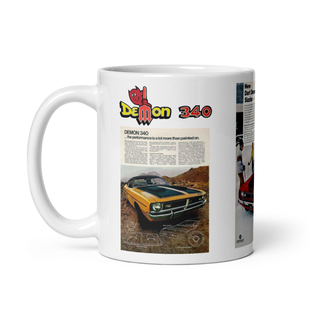 1971 Dodge Demon 340 3 Magazine Ad Coffee Mug Sizzler