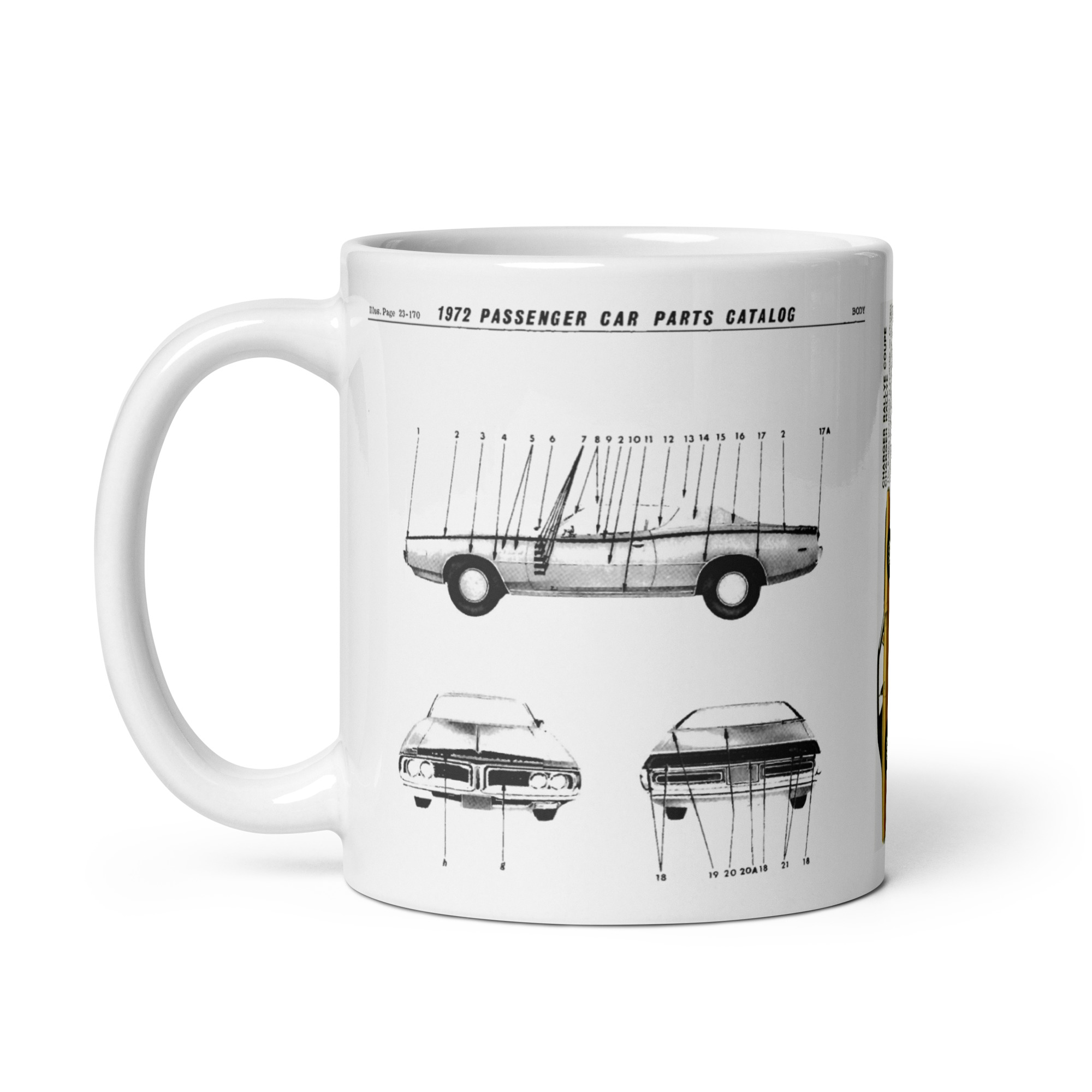 72 Dodge Charger Rallye Factory Parts Diagrams Coffee Mug 340 400 - Image 2