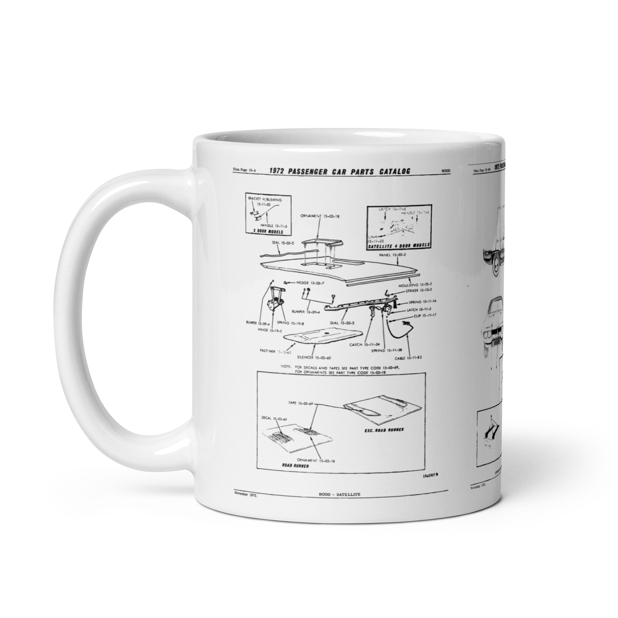 72 Roadrunner Factory Parts Diagrams Body Hood Airgrabber Mug 340 400 - Image 3