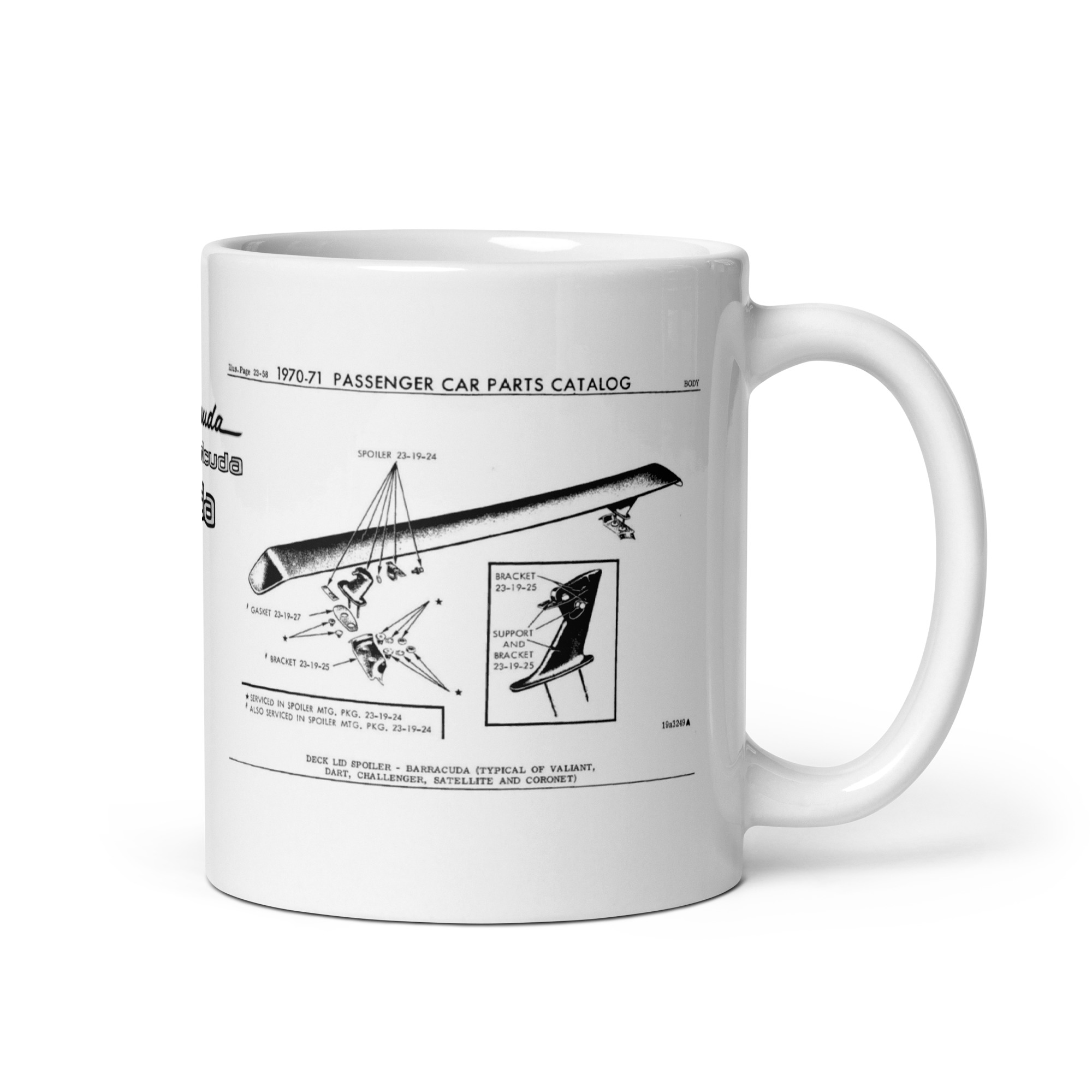 Cuda 70 71 Rear Louvre and Wing Coffee Mug Parts Book Diagrams Hemicuda 440+6 - Image 2