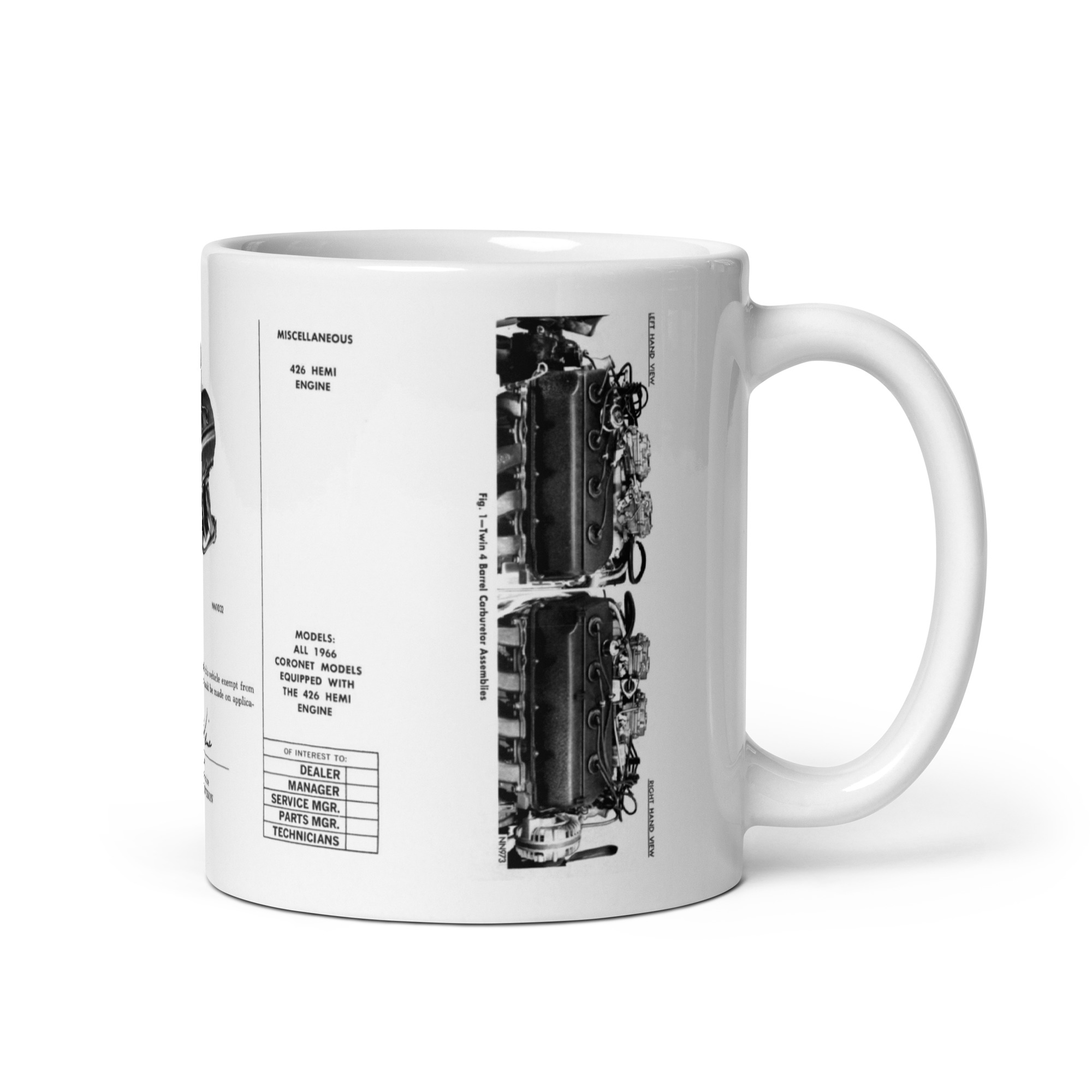 66 California 426 Hemi Coronet Coffee Mug Factory Technical Service Bulletin - Image 2