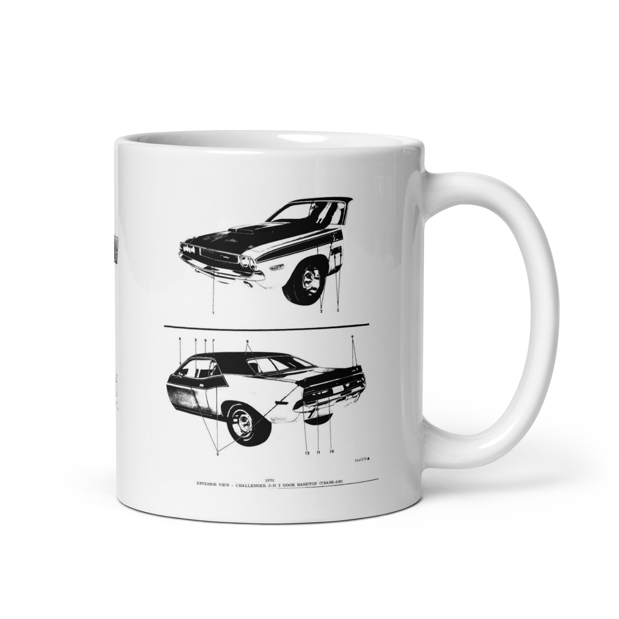 1970 T/A Challenger AAR Cuda Coffee Mug Parts Diagrams Factory Exterior 340 + 6 - Image 2