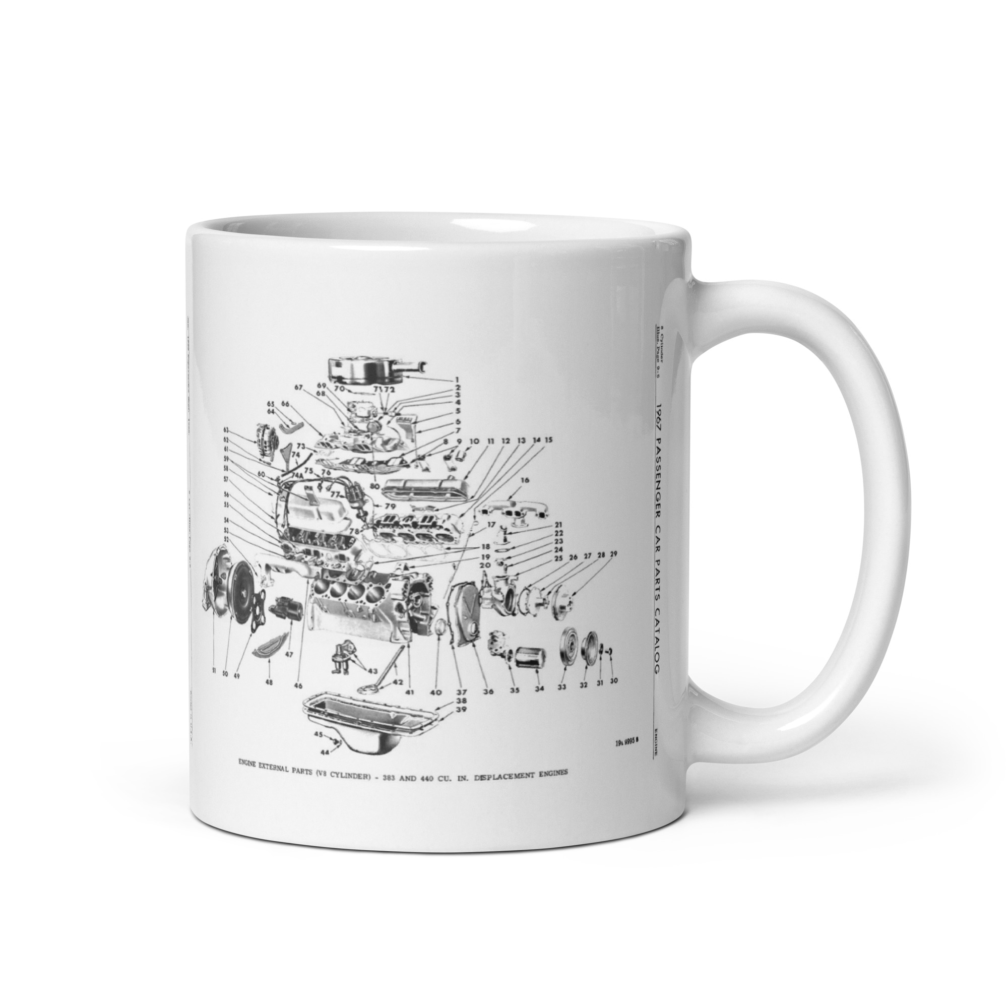67 69 383 440 Mopar Parts Book Coffee Mug Exploded Diagrams 273 318 340 RTS - Image 2