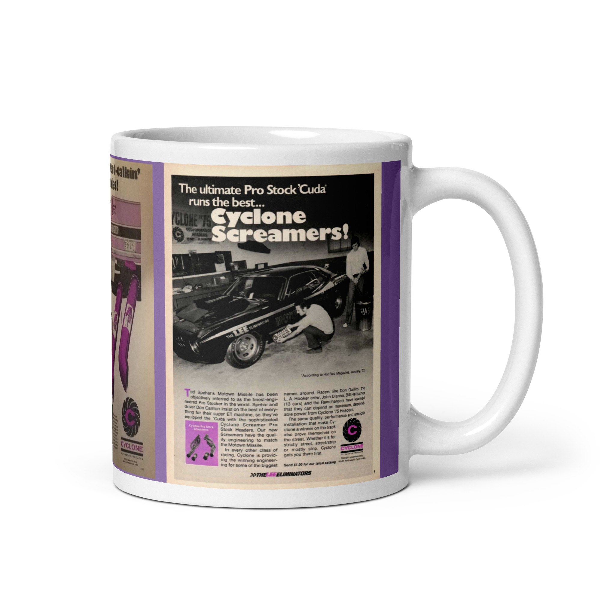 Cyclone Ads Purple Hornies Heavy Breathers Screamers Pro Stock 'Cuda Coffee Mug - Image 2