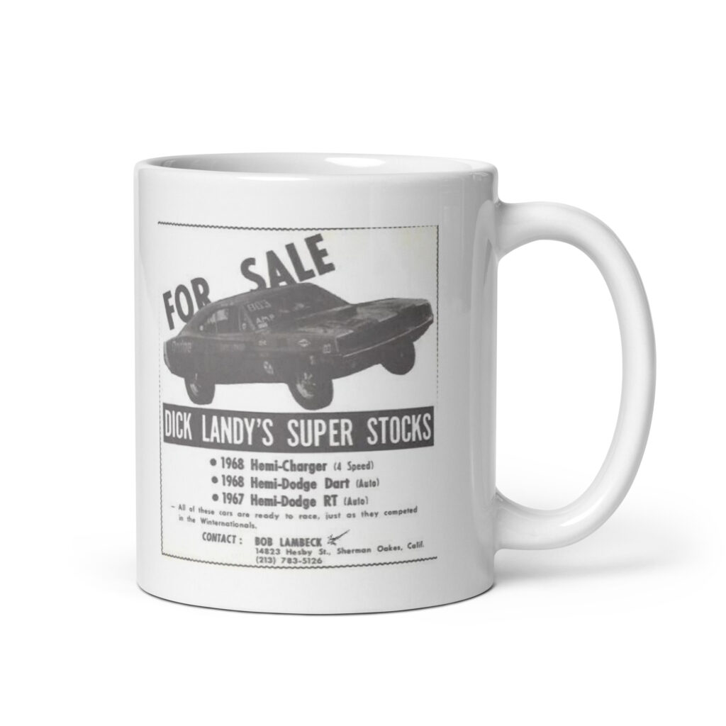 Dick Landy 1968 Cragar Ad Coffee Cup Super Stock Dodge For Sale Charger Hemi Dart