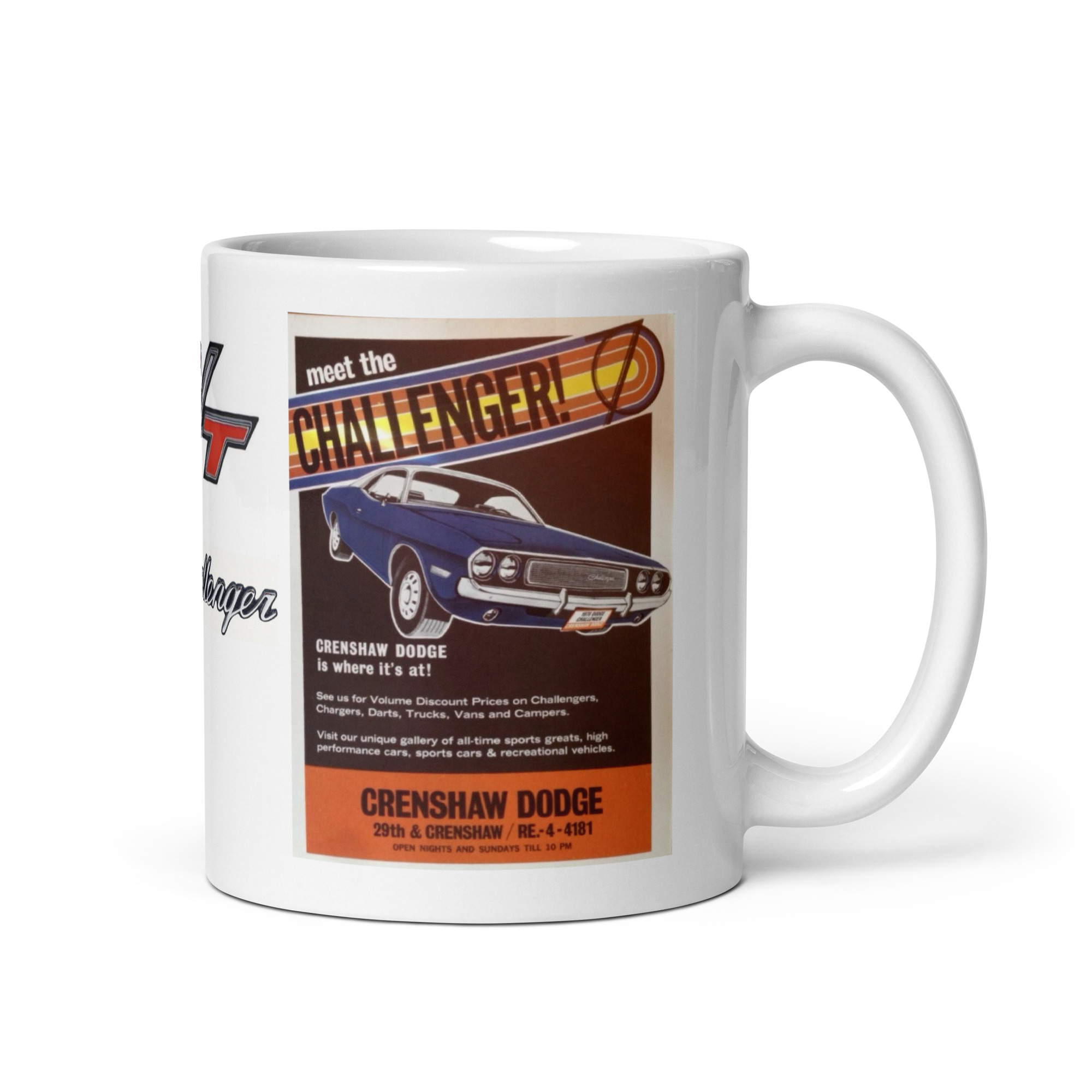 70 California Challenger Ads Crenshaw Dodge Coffee Mug 383 440 Six Pack 426 Hemi - Image 5