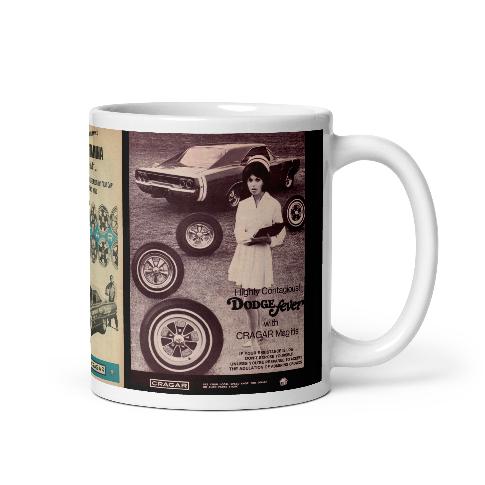 Mopar Cragar Magazine Ads Coffee Mug 11 OZ Dick Landy 67 Car Craft 1968 Charger - Image 2