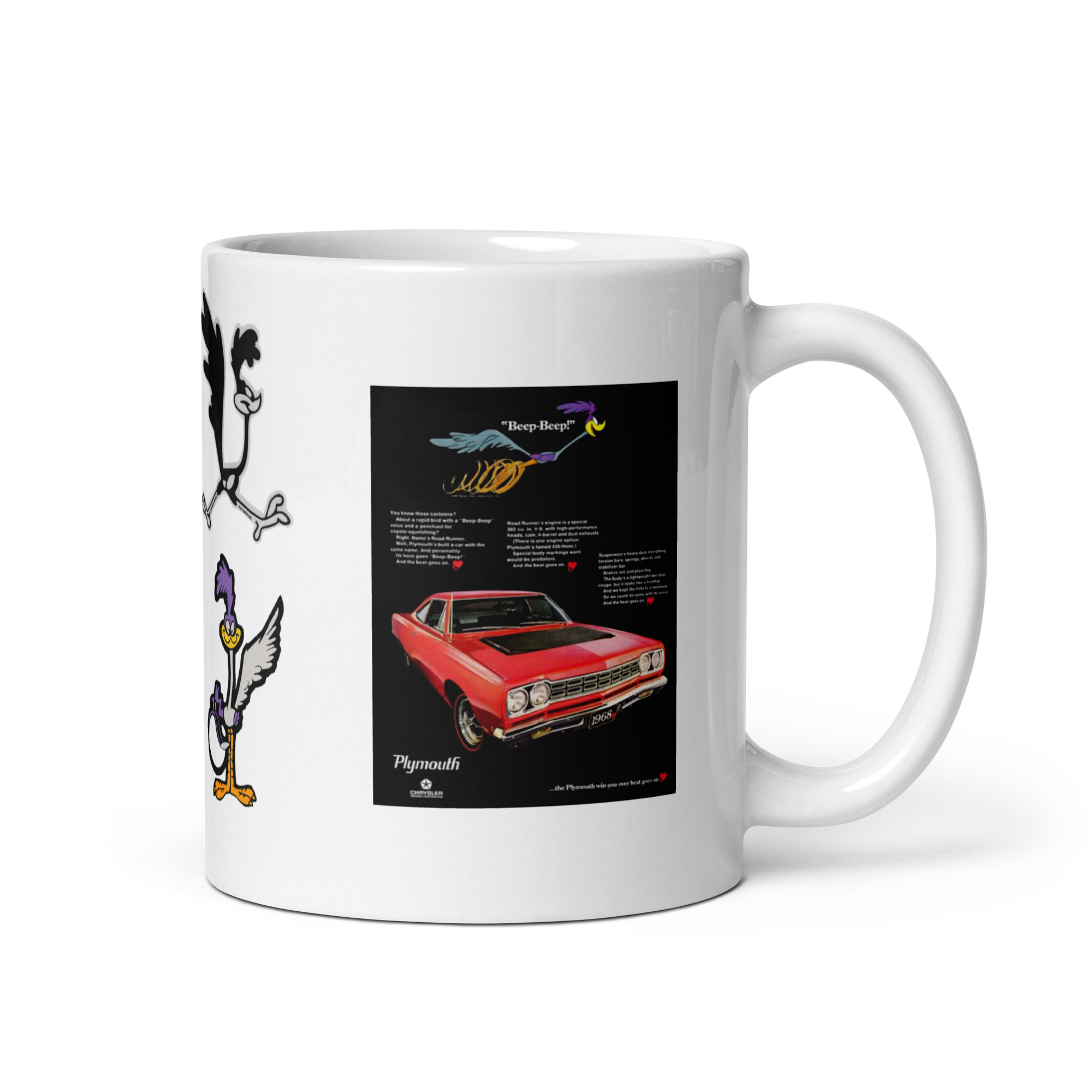 68 Roadrunner Magazine Ads Coffee Mug 383 4 Speed 426 Hemi Plymouth Bang 4 Buck - Image 2