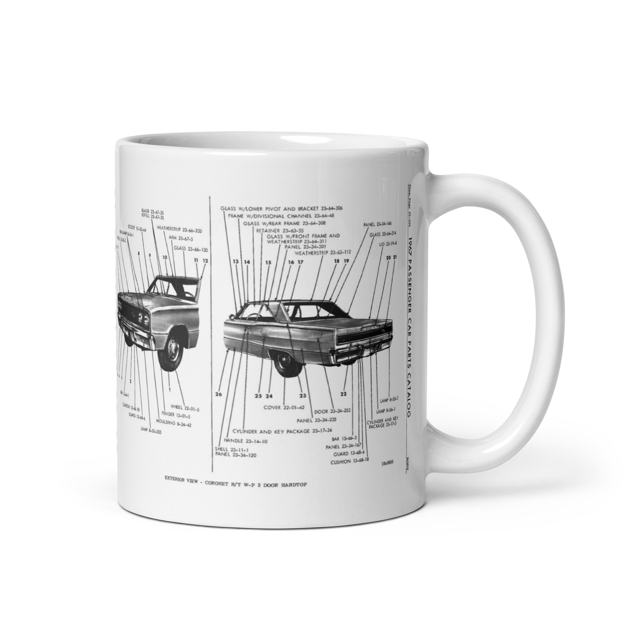 67 Coronet R/T Convertible Parts Book Exterior Diagrams Coffee Mug Hardtop Hemi - Image 2