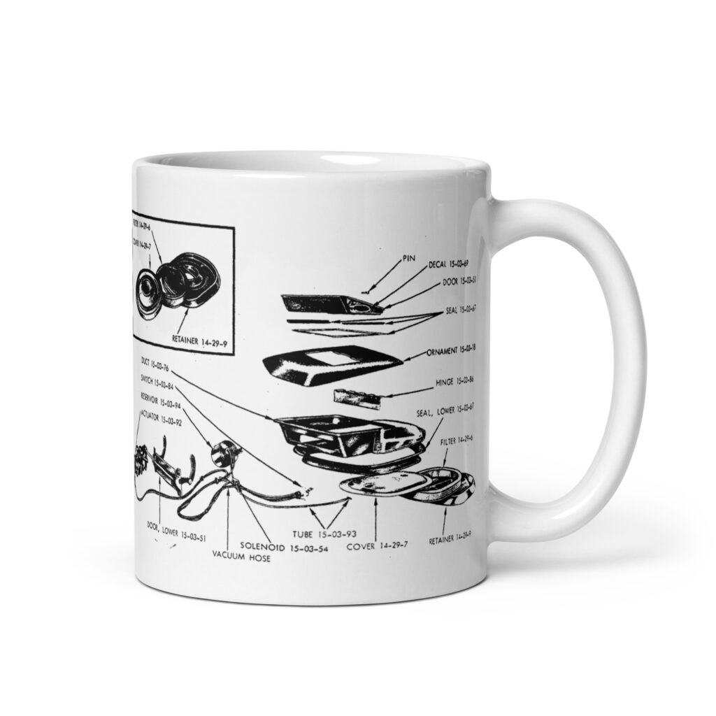 1971 1972 Roadrunner GTX Airgrabber Coffee Mug Mopar Parts Book Diagrams