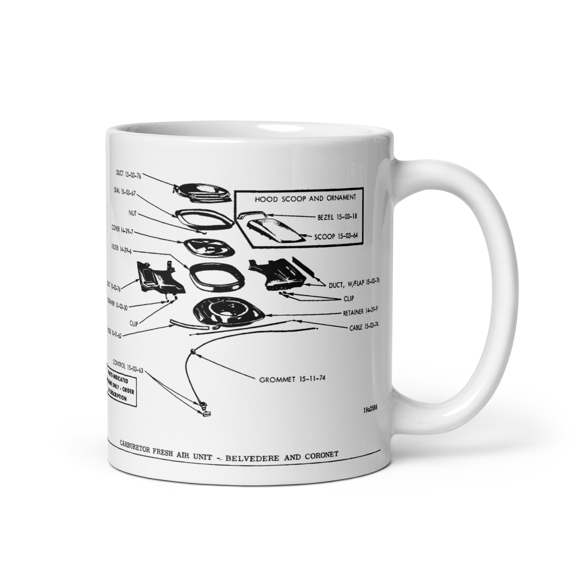 69 70 Airgrabber Parts Book Diagrams Coffee Mug Coronet GTX Roadrunner R/T Bee - Image 2