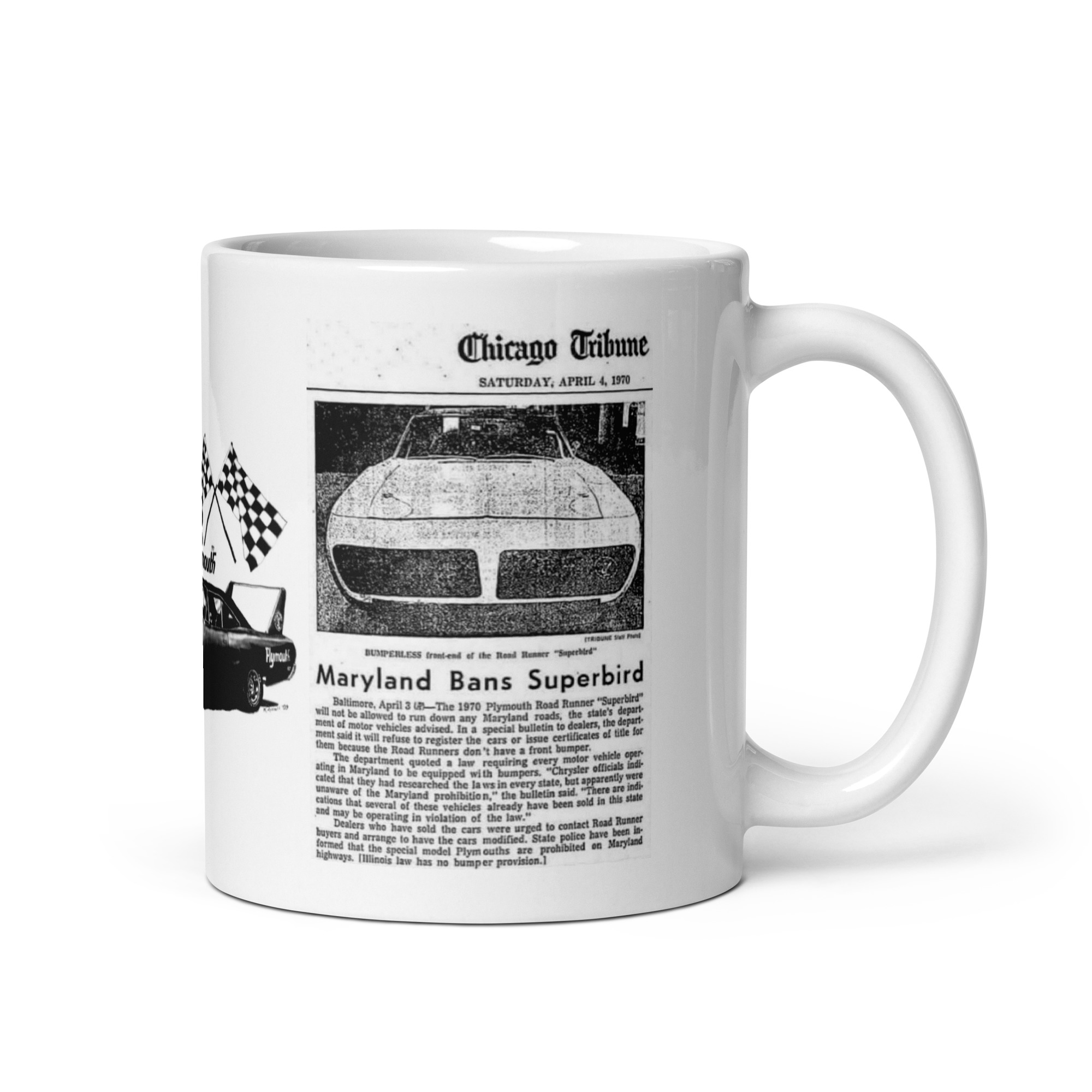 Chicago Tribune Coffee Mug Maryland Bans The Superbird Parts Book 70 Roadrunner