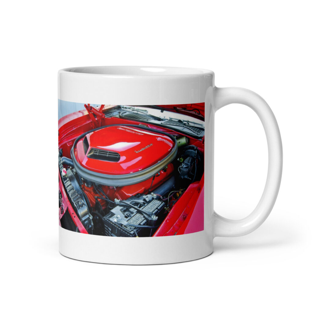 'Cuda 440+6 Shaker Coffee Mug Mopar Parts Book Blow Up Diagram 70 71 440 + 6