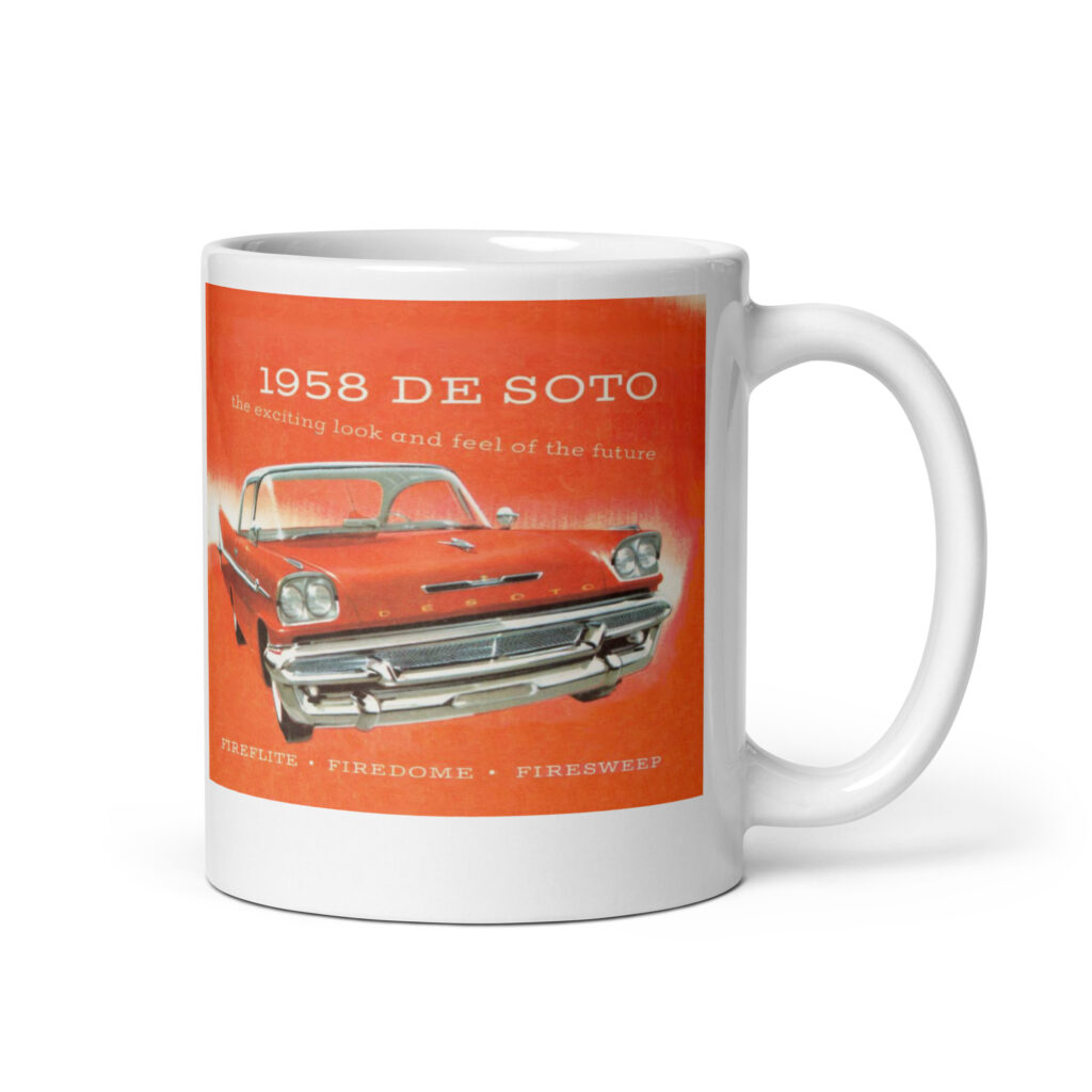 1958 DeSoto Sales Brochure Coffee Mug Firedome Fireflyte Hemi Fuel Injection