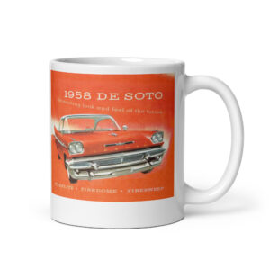 1958 DeSoto Sales Brochure Coffee Mug Firedome Fireflyte Hemi Fuel Injection