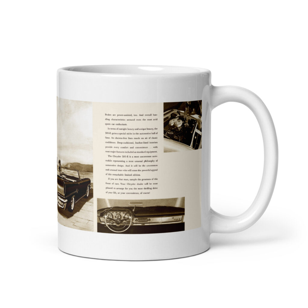 1959 Chrysler 300 E Sales Brochure Coffee Mug Dealer 300-E Golden Lion 413