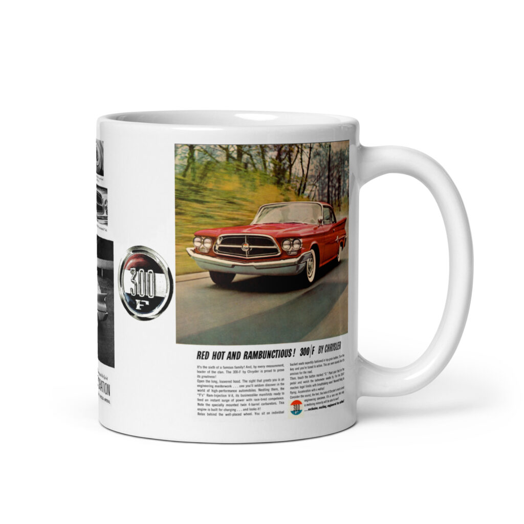 1960 Chrysler 300 F Sales Brochure Coffee Mug 60 300-F 413 Cross Ram