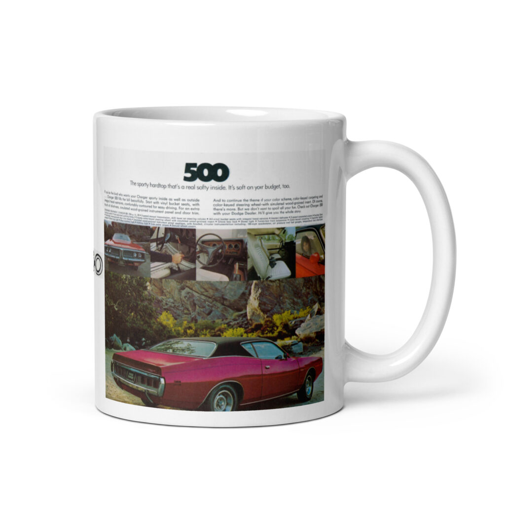 1971 Dodge Charger 500 Sales Brochure Coffee Mug 383 A833 727 71