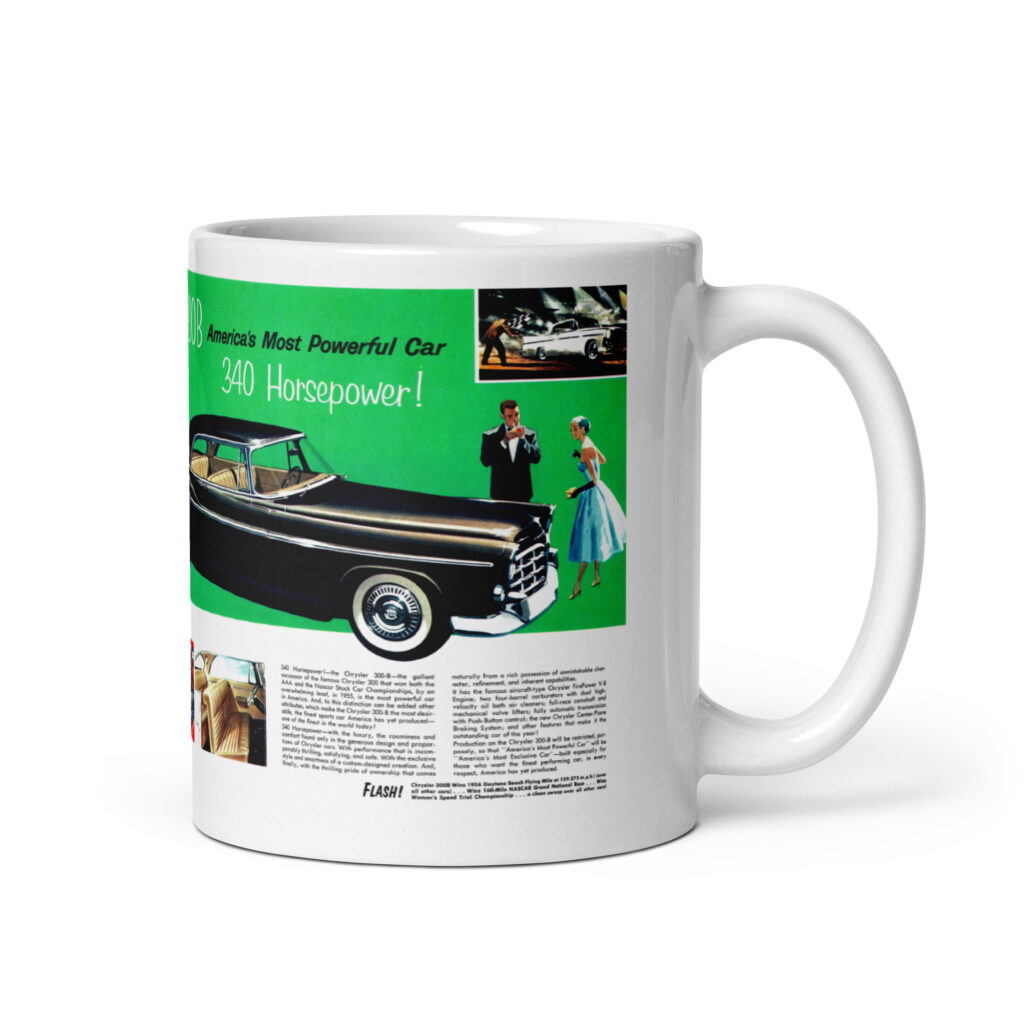 56 Chrysler 300-B Sales Brochure Coffee Mug 300 B 1956 340 HP