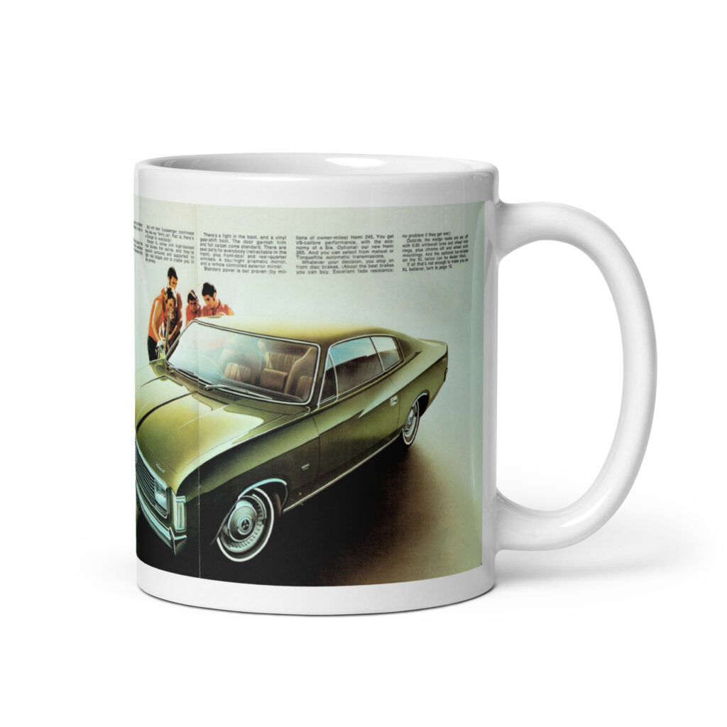 1971 Australian Charger XL Sales Brochure Coffee Mug 265 Hemi 71 Mopar