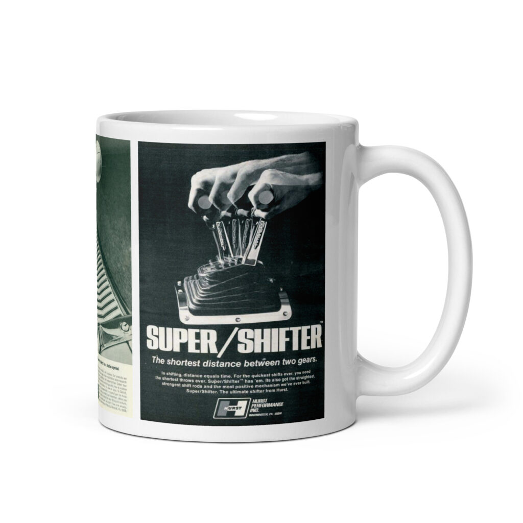 70s Hurst Super Shifter 3 Magazine Ads Coffee Mug 442 GTO 4 Speed