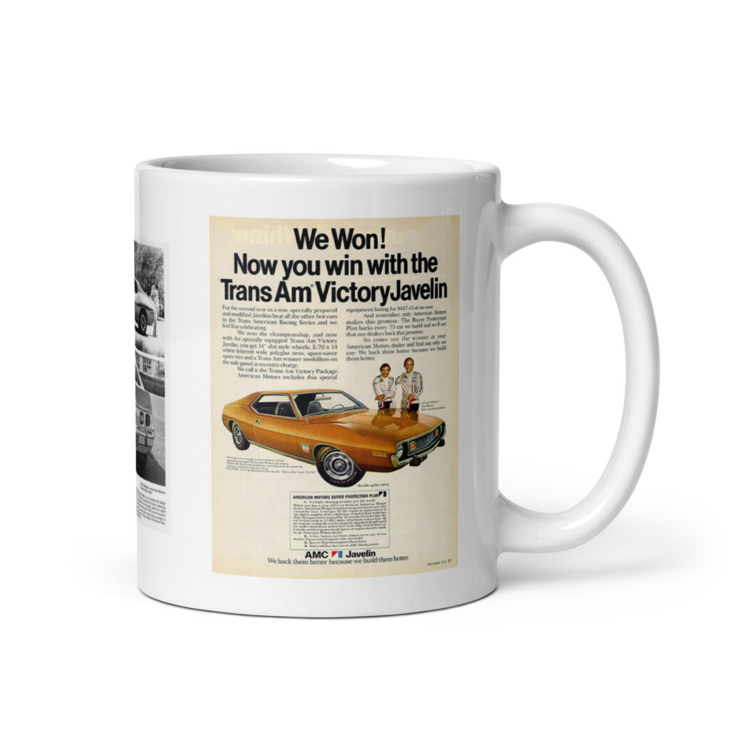 1973 AMC Javelin-AMX Vintage Sales Ad & Promo Flyer Coffee Mug - 11oz 360 401