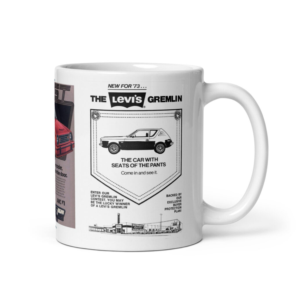 AMC Levis Gremlin GT Sales Ads Coffee Mug American Motors