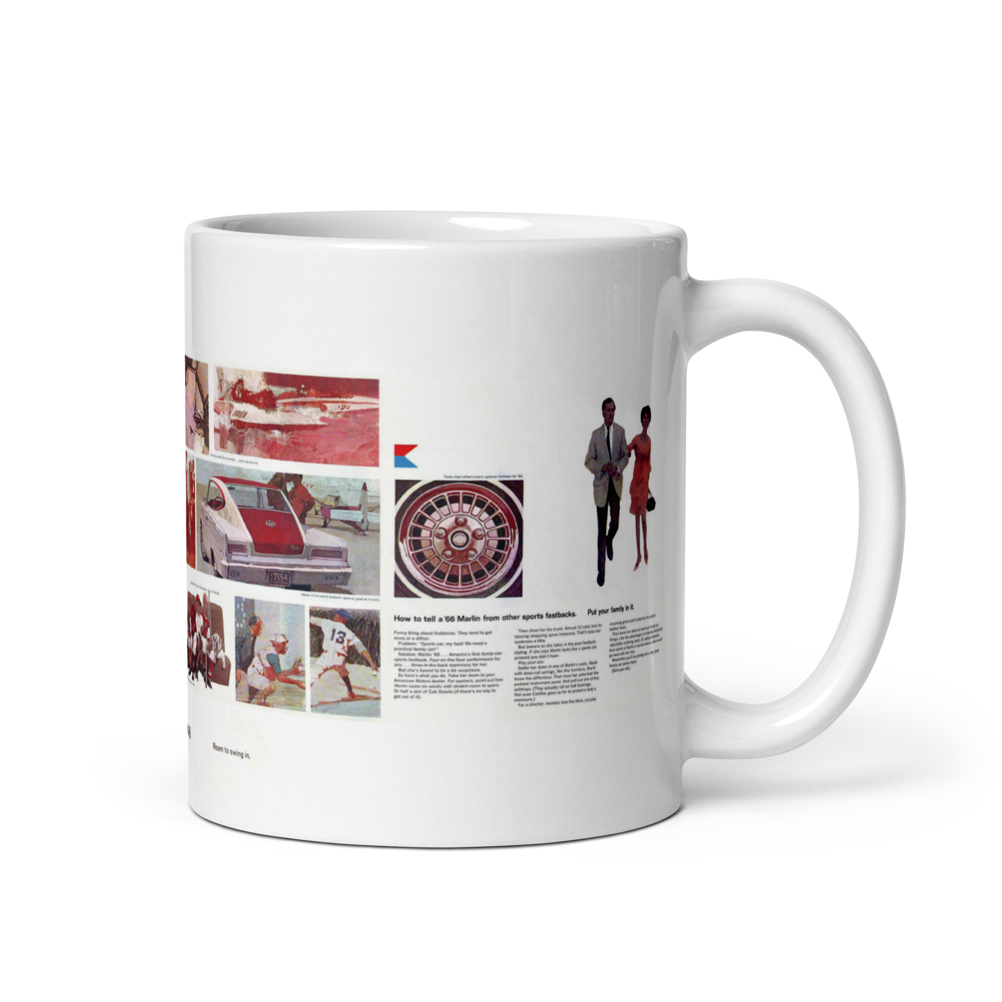 1966 AMC Marlin Sales Brochure Coffee Mug Room To Swing In 327 4 Speed - Image 2
