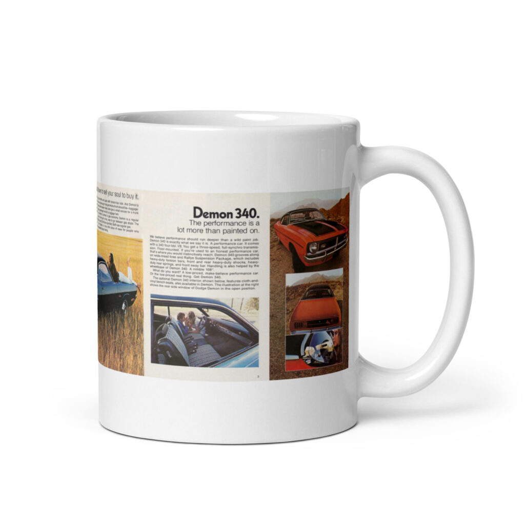 1971 Dodge Demon 340 Sales Brochure Coffee Mug First Year