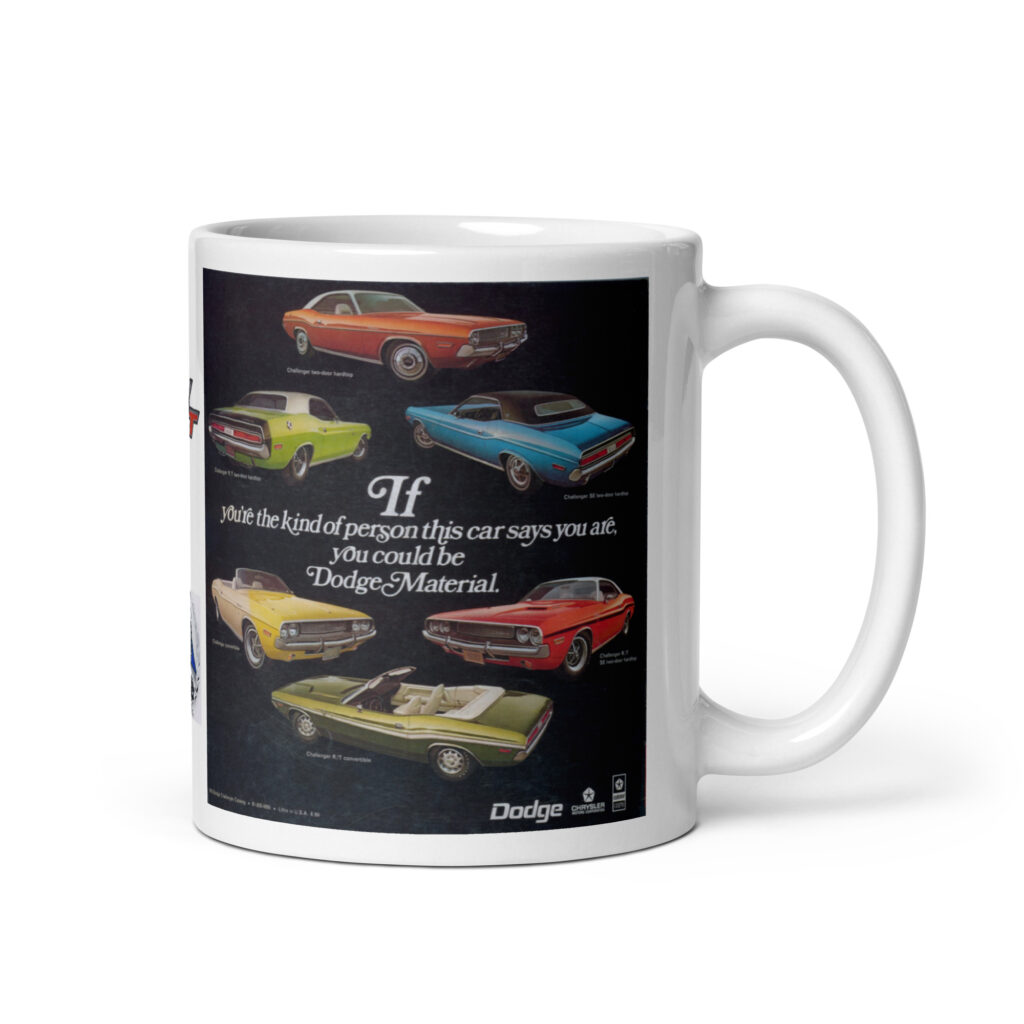 1970 Dodge Challenger Sales Brochure Coffee Mug R/T SE 340 383 426 440