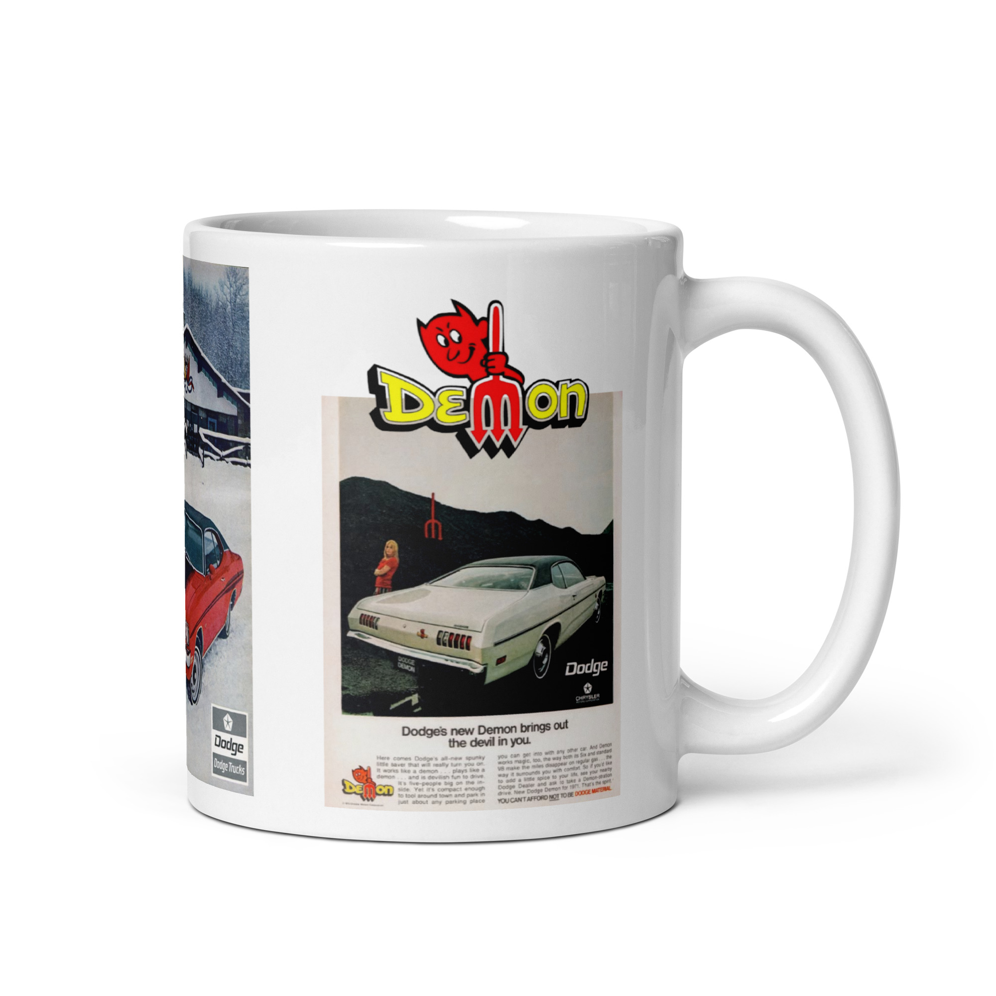 1971 Dodge Demon 340 3 Magazine Ad Coffee Mug Sizzler - Image 2