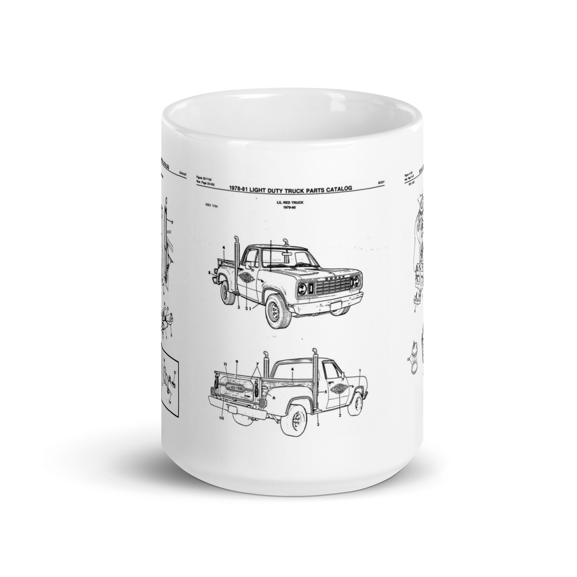 Dodge Lil Red Express Coffee Mug Parts Book Diagrams 78 79 Wood Stripes Mopar 78 - Image 4