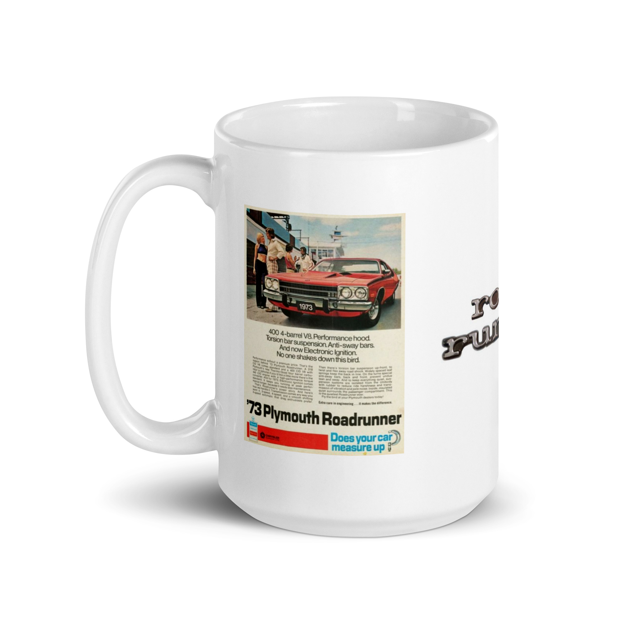 73 Roadrunner Magazine Ad Coffee Mug Hood Parts Book Diagram GTX Mopar 440 340 - Image 3