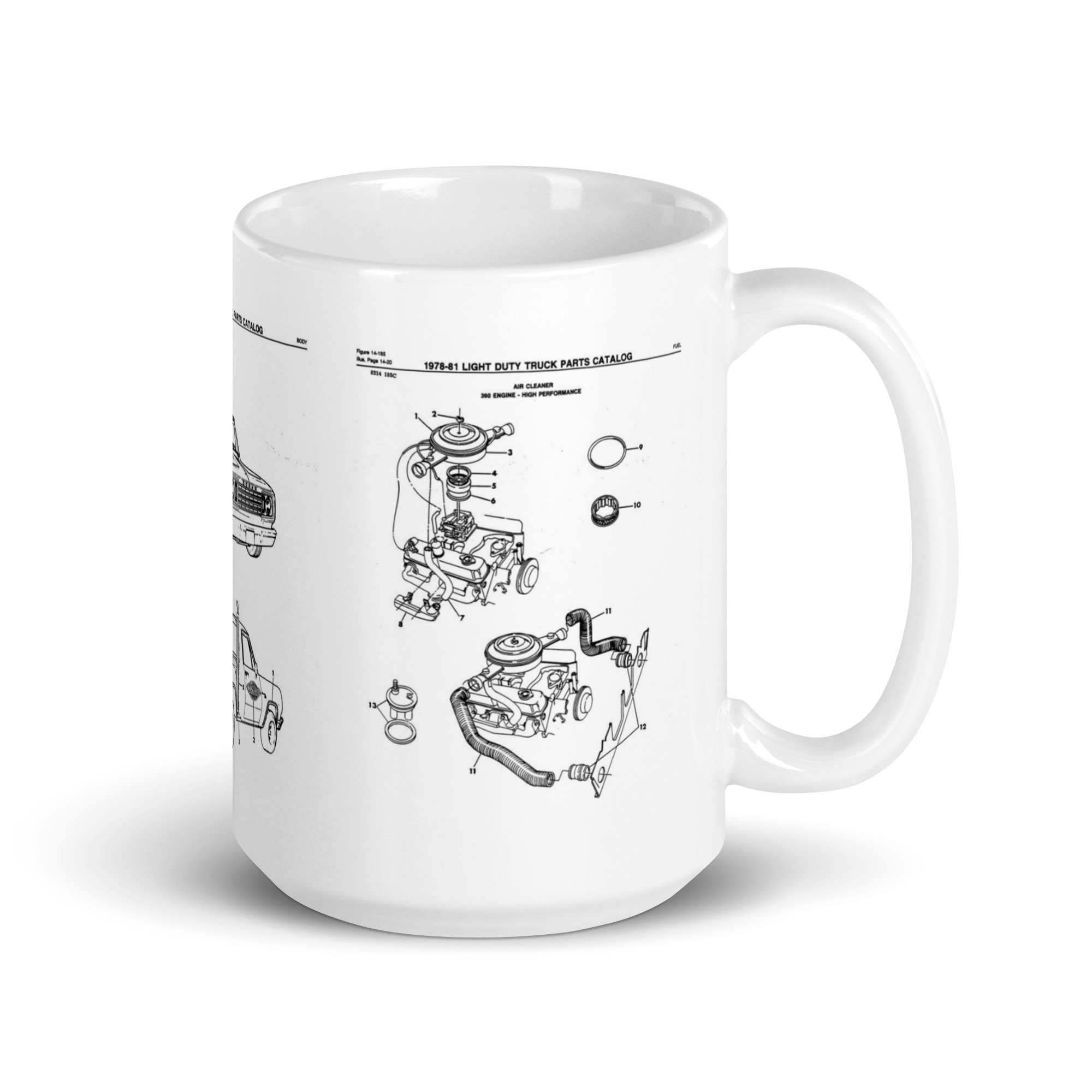 Dodge Lil Red Express Coffee Mug Parts Book Diagrams 78 79 Wood Stripes Mopar 78 - Image 2
