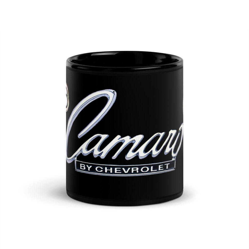 69 Camaro SS 427 Black Glossy Mug Chevrolet Emblems Front and Rear