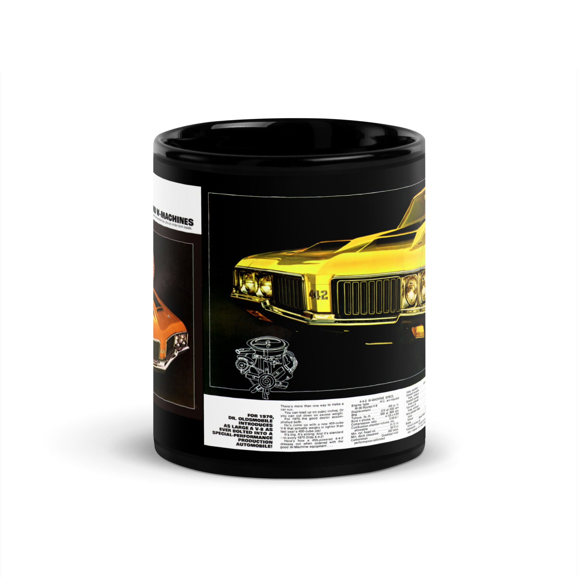 1970 Oldsmobile W Machines Brochure Coffee Mug #2 442 W-30 Dr. Olds - Image 3