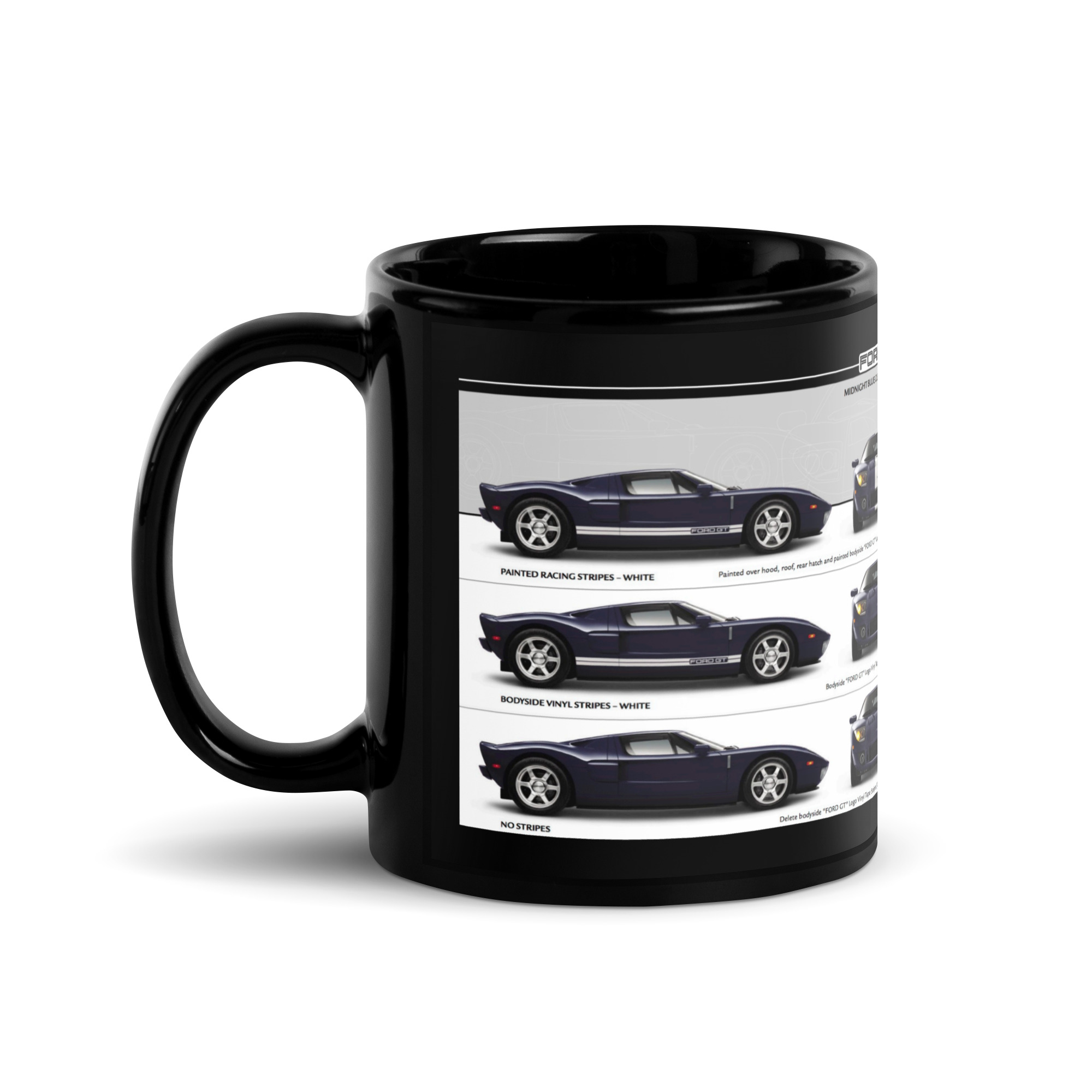 2005 Ford GT Sales Brochure Black Coffee Mug Midnight Blue Clearcoat Metallic