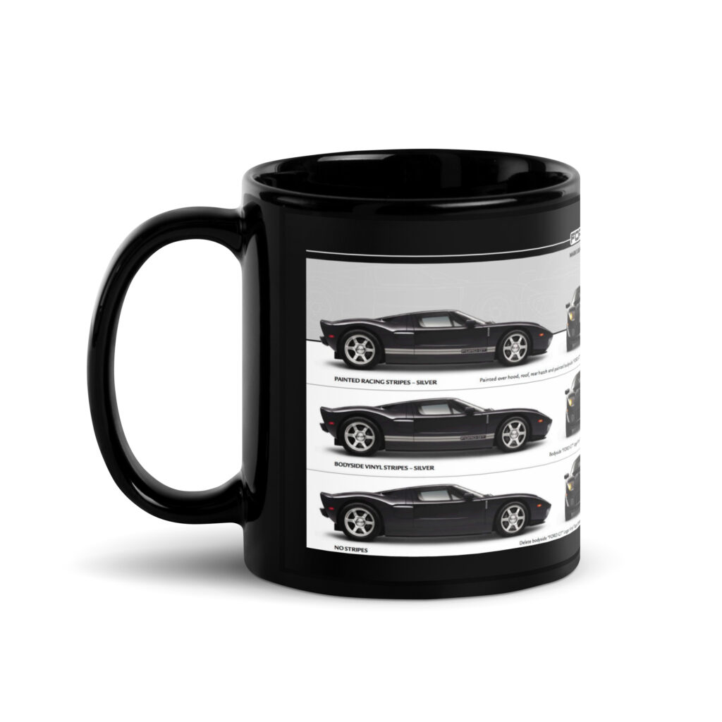 2005 Ford GT Sales Brochure Black Coffee Mug Mark II Black Clearcoat 5.4L