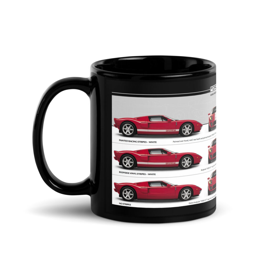 2005 Ford GT Sales Brochure Black Coffee Mug Mark IV Red Clearcoat 5.4L 550 HP