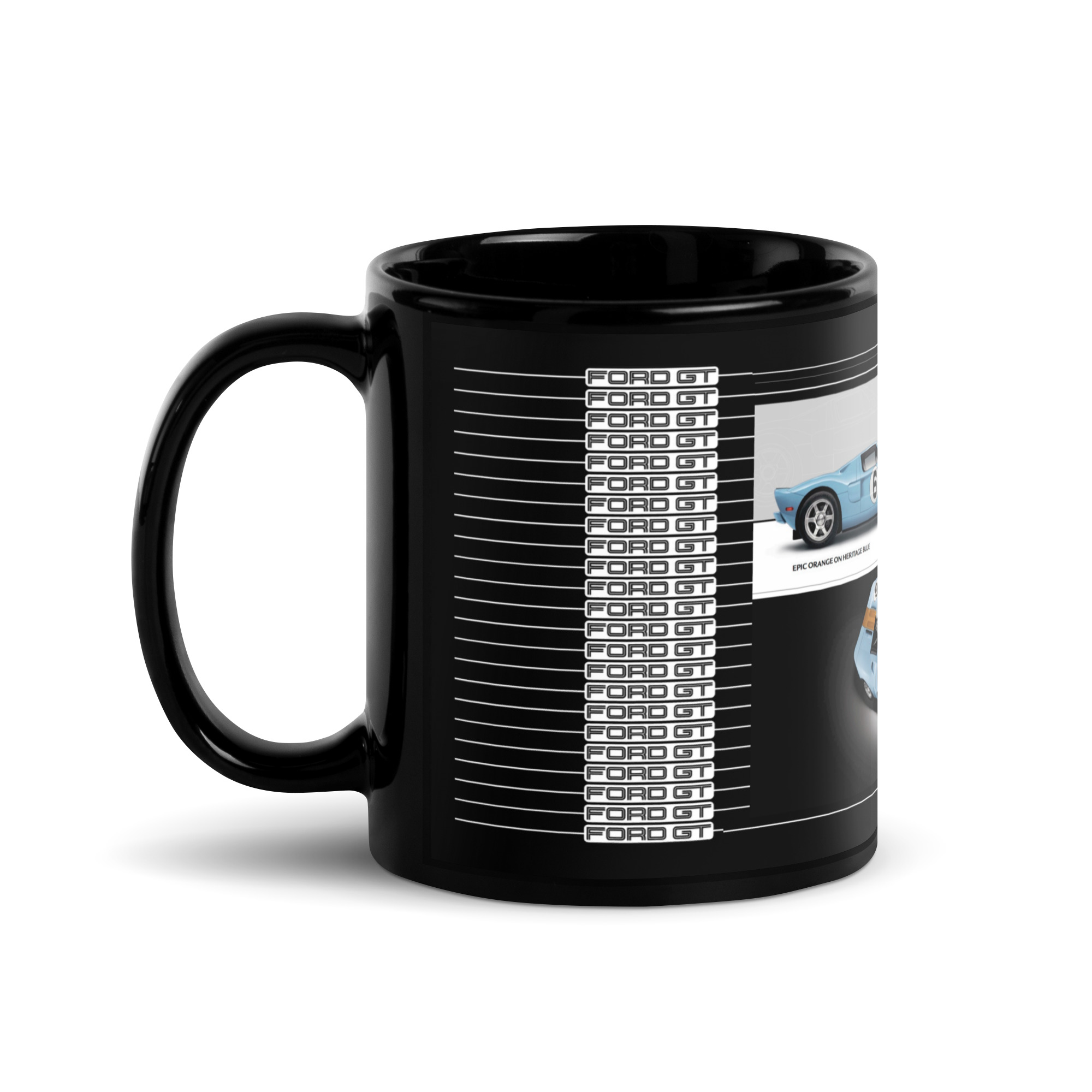 2005 Ford GT Sales Brochure Black Coffee Mug Epic Orange On Heritage Blue #2 - Image 3