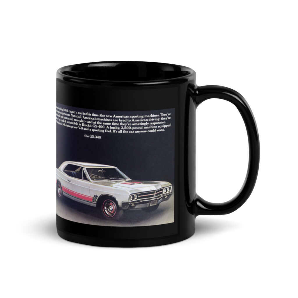 1967 Buick GS 340 Sales Brochure Black Glossy Mug 3 Speed Manual Super Turbine Auto