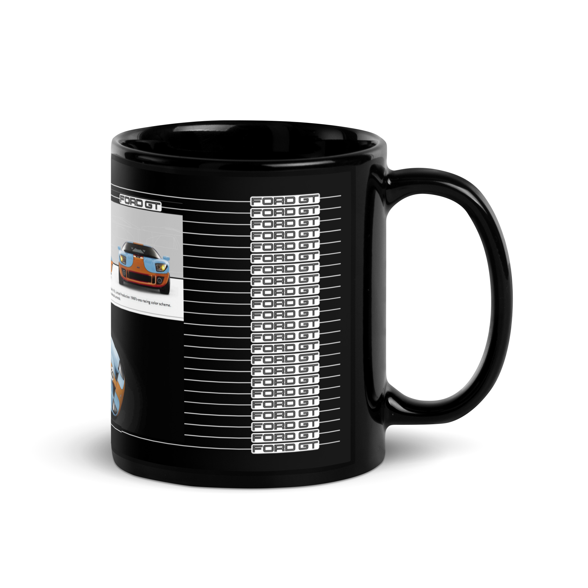 2005 Ford GT Sales Brochure Black Coffee Mug Epic Orange On Heritage Blue #2 - Image 2