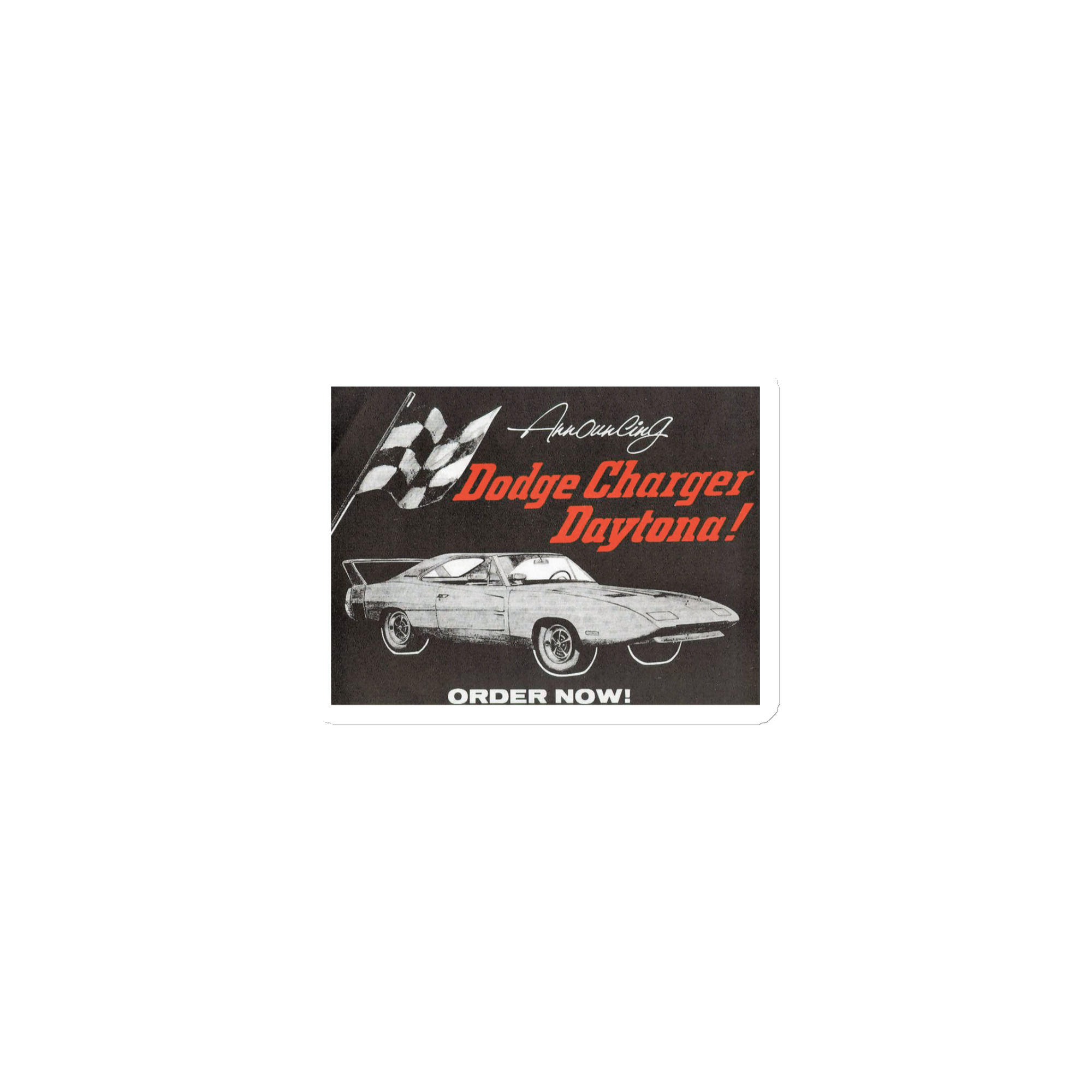 Vintage 1969 Dodge Charger Daytona Announcement Flyer Die-Cut Toolbox Magnet - Image 2