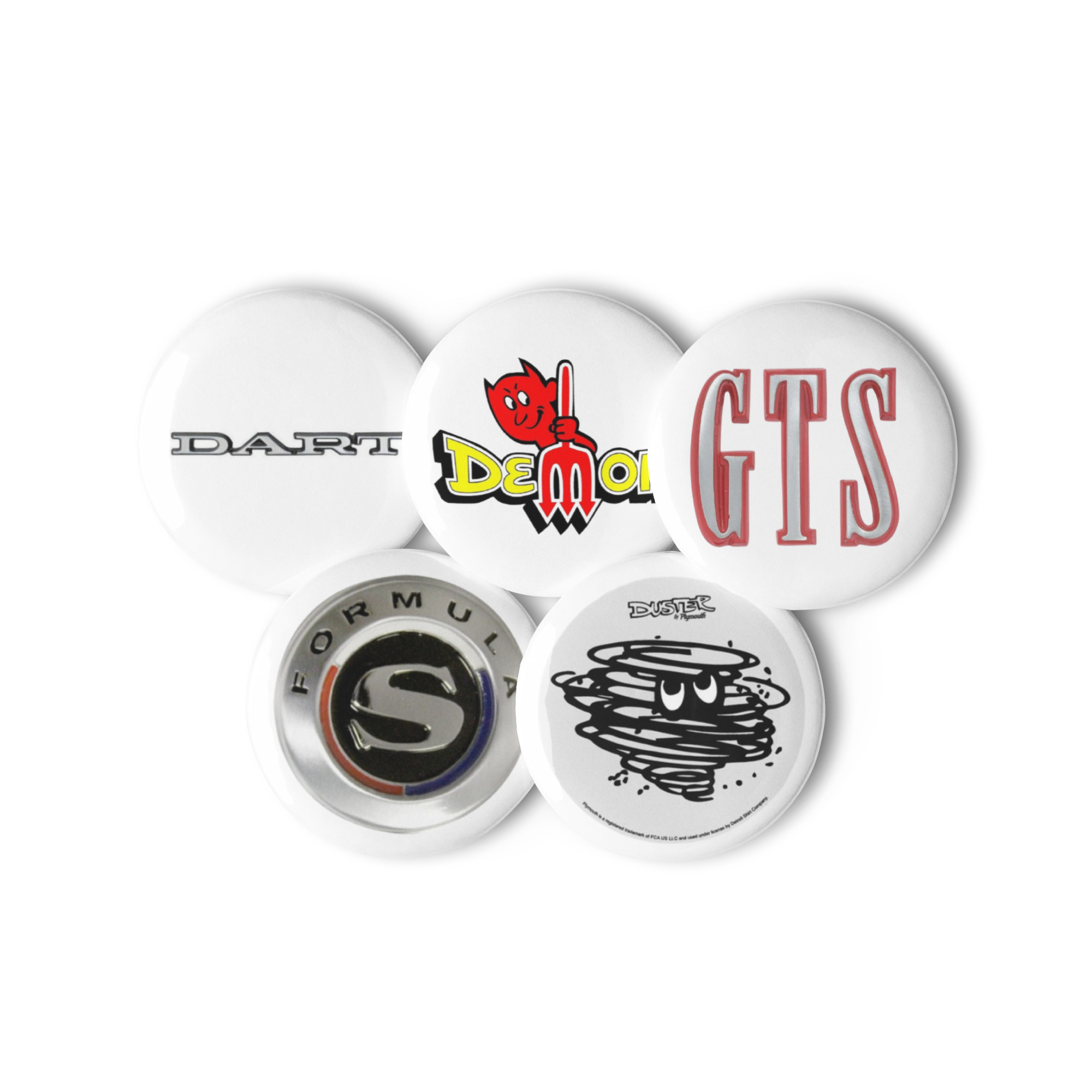 A Body Mopar Set of Pin Buttons Duster Demon Dart GTS Formula S Barracuda 340 - Image 2