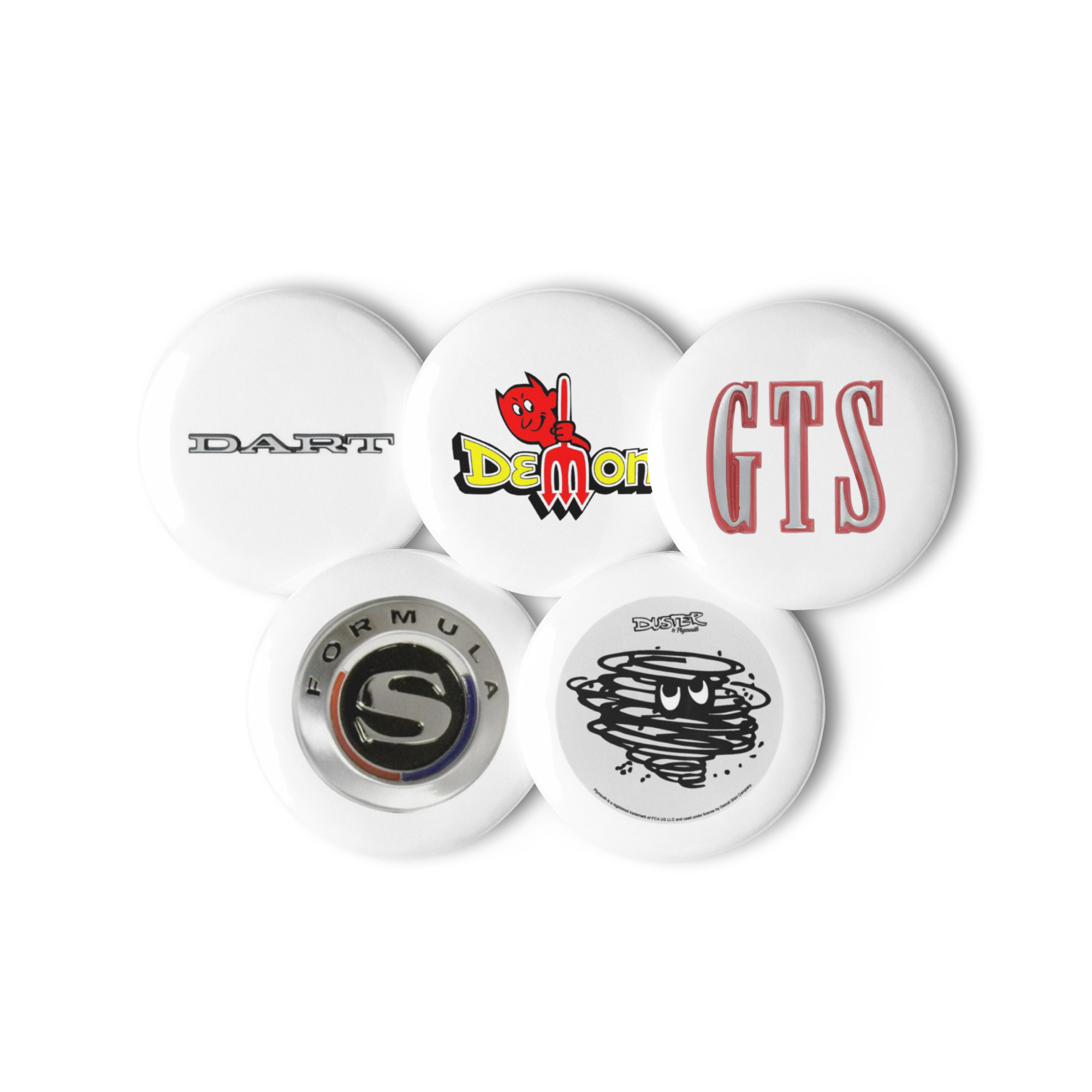 A Body Mopar Set of Pin Buttons Duster Demon Dart GTS Formula S Barracuda 340 - Image 4