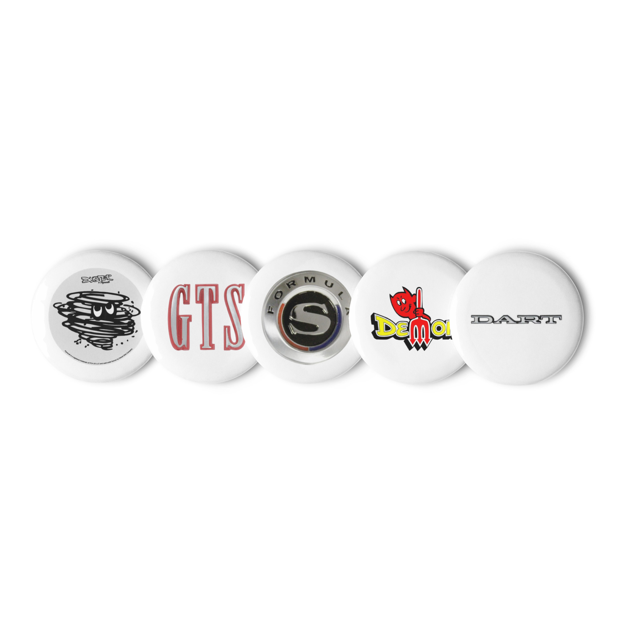 A Body Mopar Set of Pin Buttons Duster Demon Dart GTS Formula S Barracuda 340 - Image 3